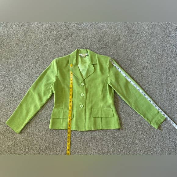 Petite Sophisticate blazer size S Green party casual mother of pearl buttons - Picture 2 of 7